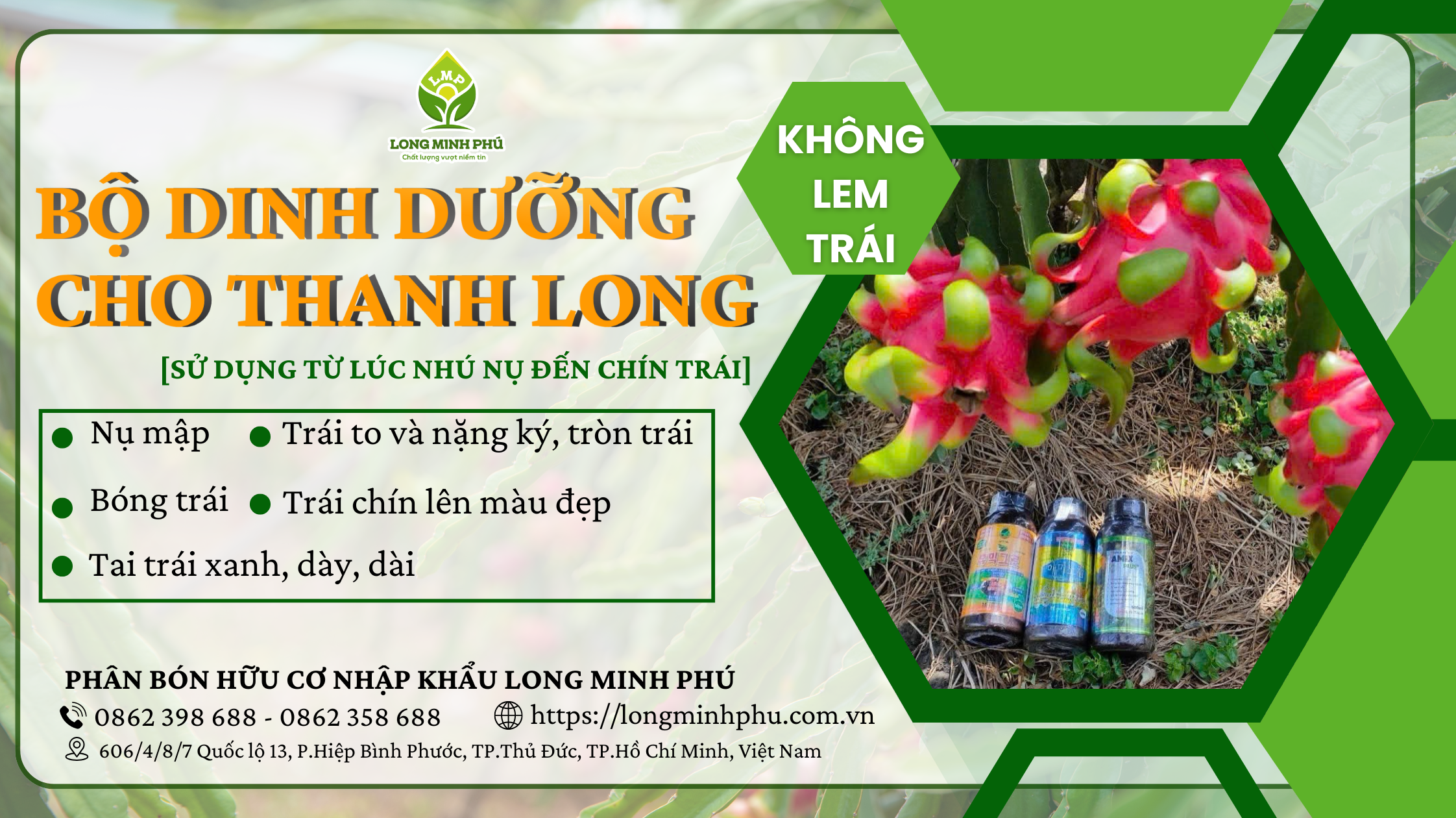 DINH DƯỠNG CHO THANH LONG